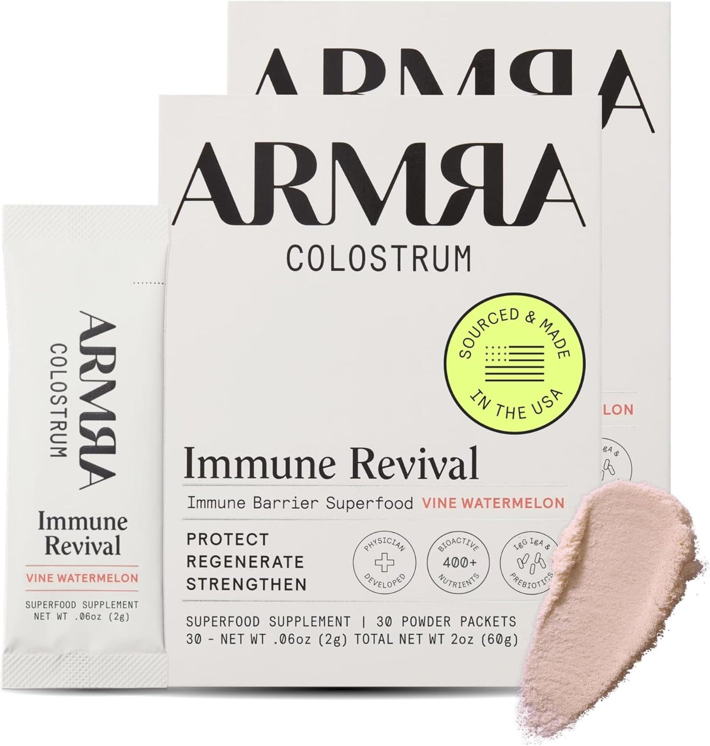 ARMRA Colostrum™ Premium Powder – 60 Servings | Gut Health, Immunity, Skin & Hair Support | 400+ Bioactive Nutrients | Grass-Fed, Potent, Keto-Friendly & Additive-Free