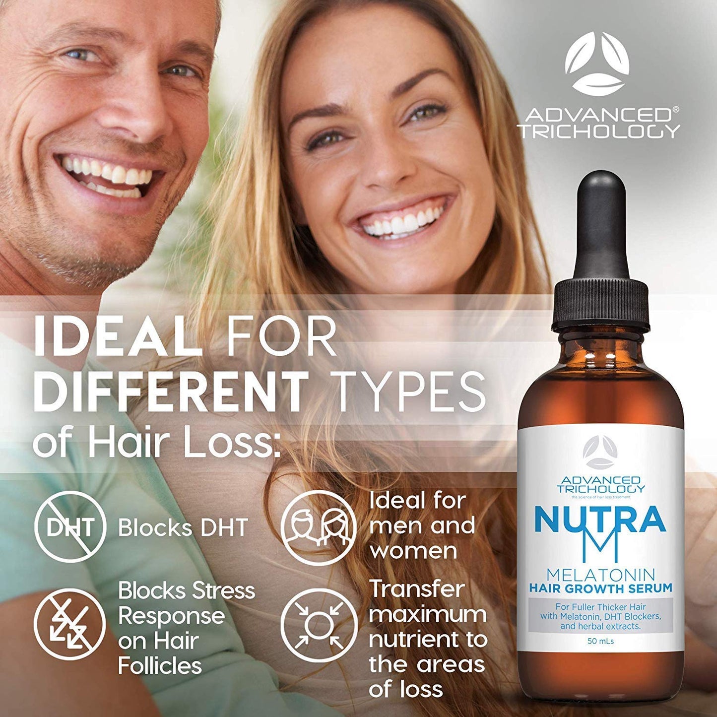 Nutram™ Hair Serum – Dermatologist Tested, Approved* by American Hair Loss Association | Scalp DHT Blocker for Thinning Hair Men and Women, Supported by 20 Years of Experience in Hair Growth Solutions