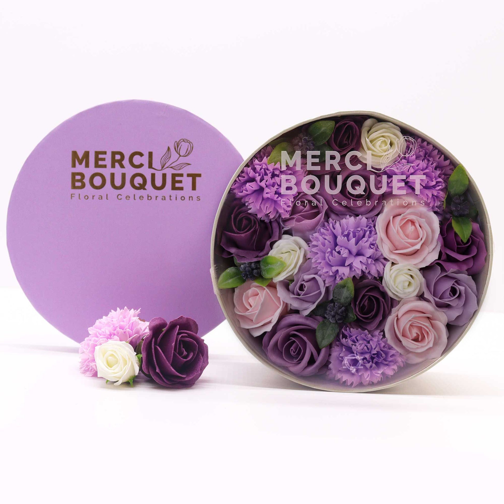 Round Box - Lavender Rose & Carnation Soap Bar | Vegan, Handmade in UK product image