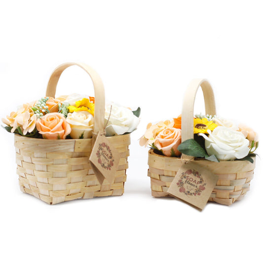 Medium Orange Bouquet in Wicker Basket Soap Bar | Vegan, Handmade in UK product image