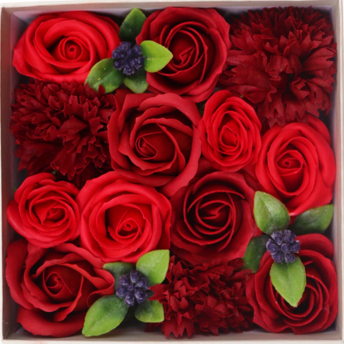 Square Box - Classic Red Roses Soap Bar | Vegan, Handmade in UK product image