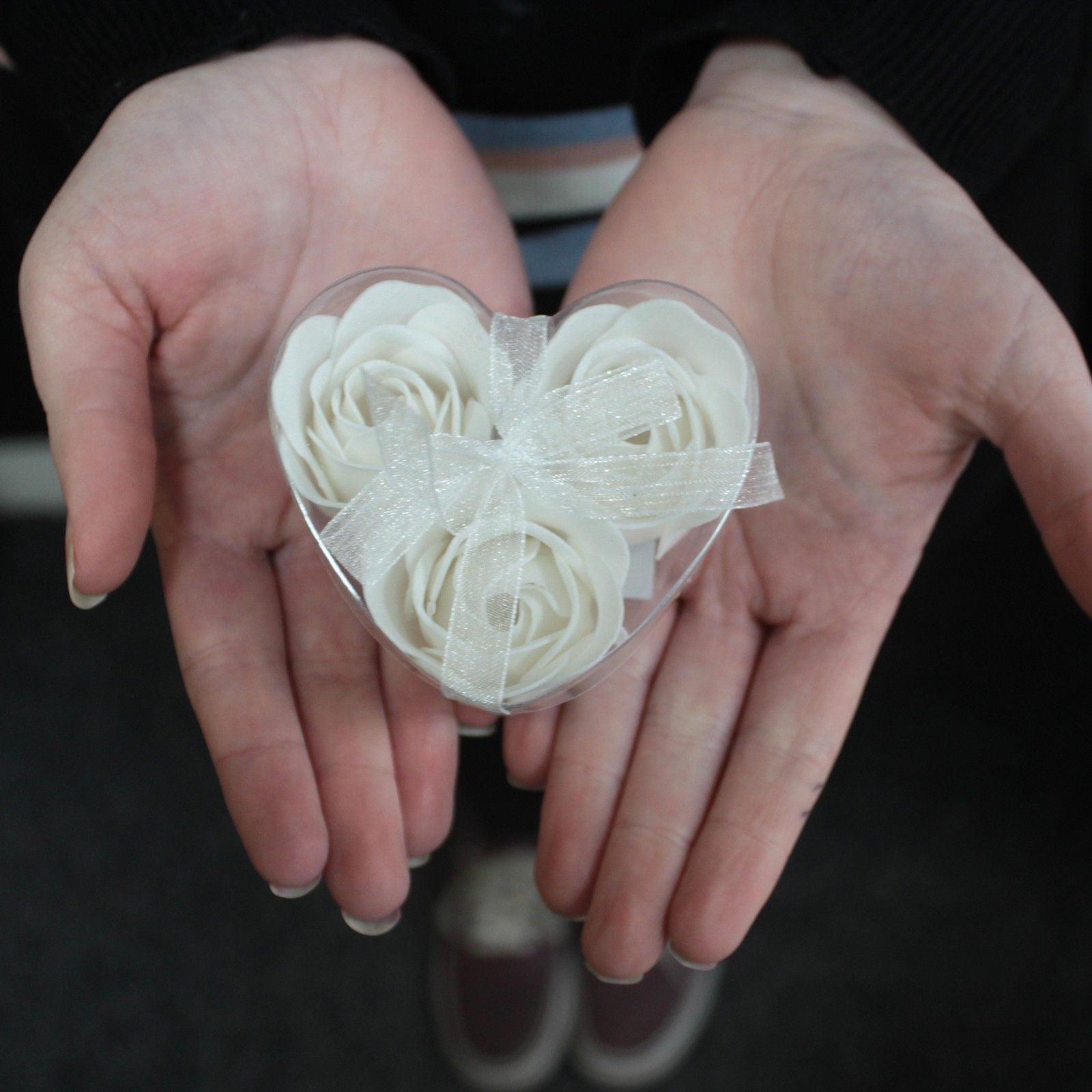Set of 3 Flower Heart Box - White Soap Bar | Vegan, Handmade in UK product image