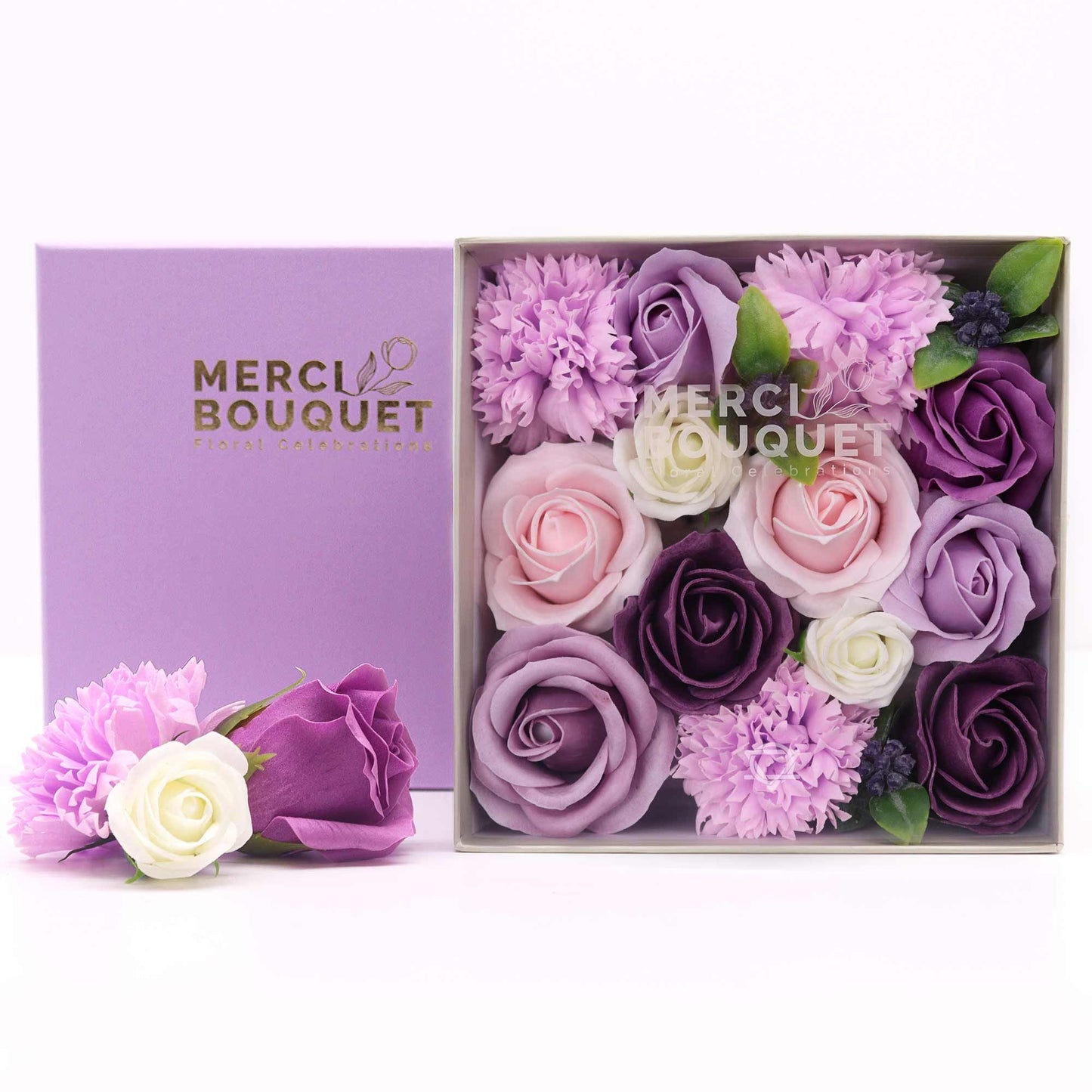 Square Box - Lavender Rose & Carnation Soap Bar | Vegan, Handmade in UK product image
