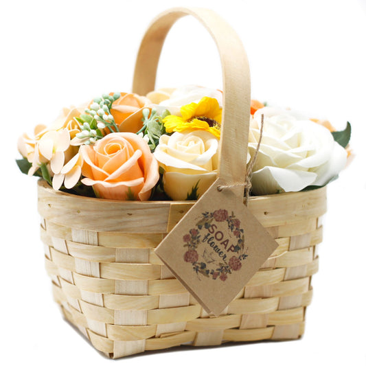 Large Orange Bouquet in Wicker Basket Soap Bar | Vegan, Handmade in UK product image