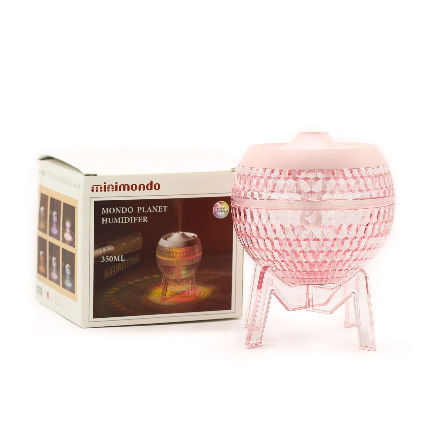 Cool-Mist Humidifier | Pink Humidifer Mondo Planet - USB - Colour Change (down light) – USB, Colour‑Change Light