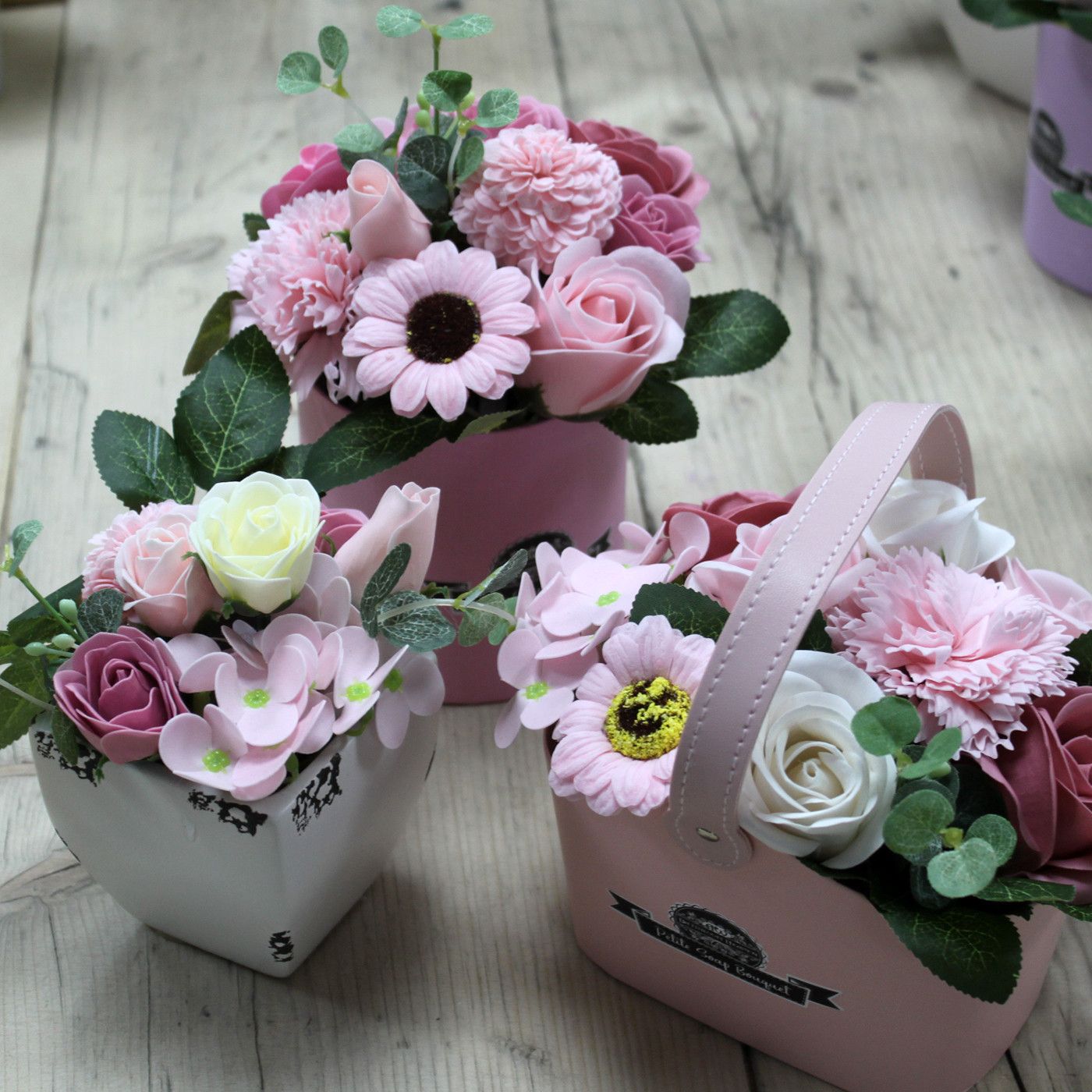 Bouquet Petite Gift Pot - Peaceful Pink Soap Bar | Vegan, Handmade in UK product image