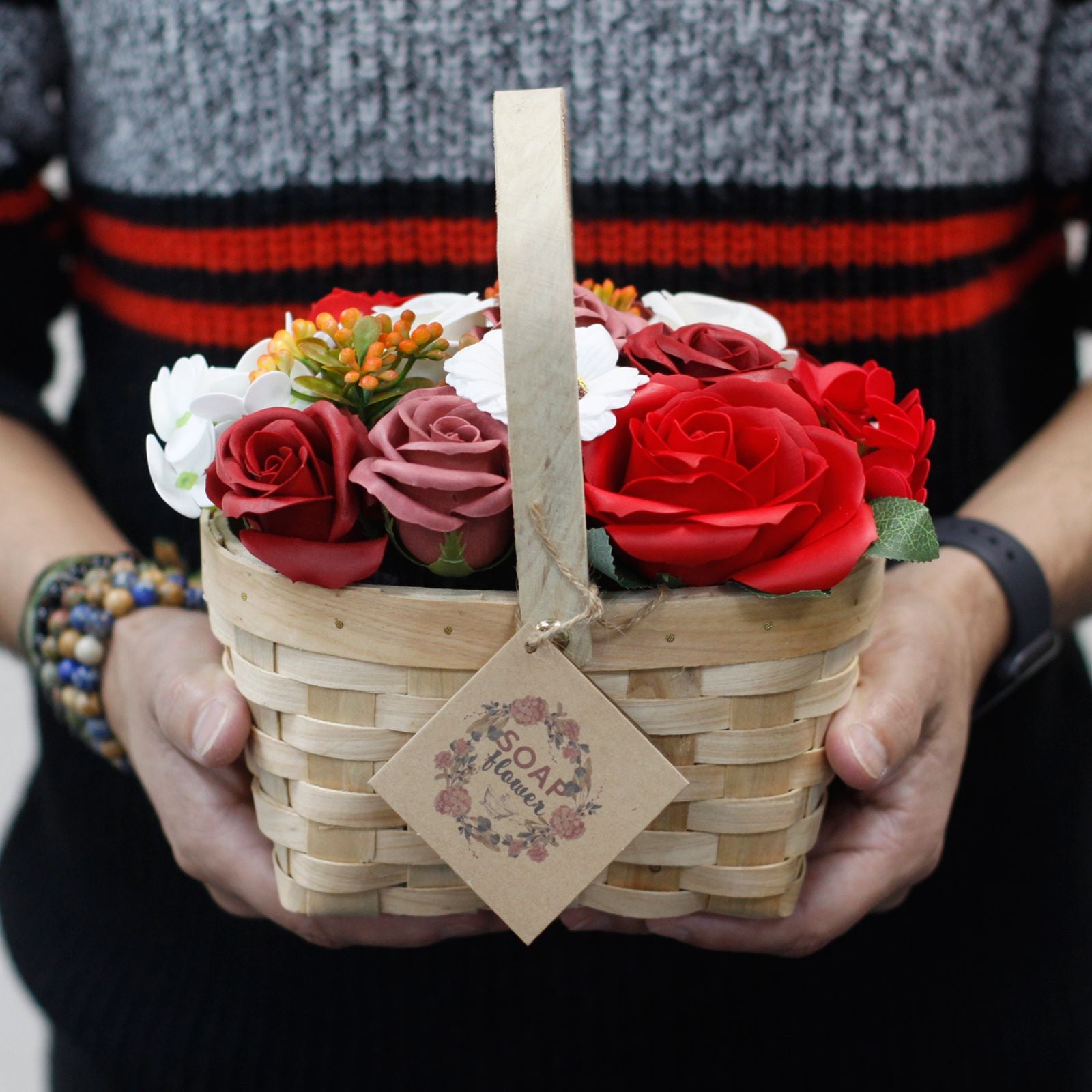 Large Orange Bouquet in Wicker Basket Soap Bar | Vegan, Handmade in UK product image