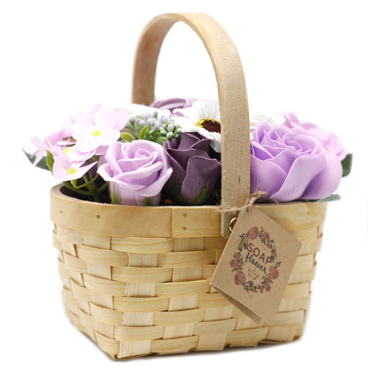 Large Lilac Bouquet in Wicker Basket Soap Bar | Vegan, Handmade in UK product image