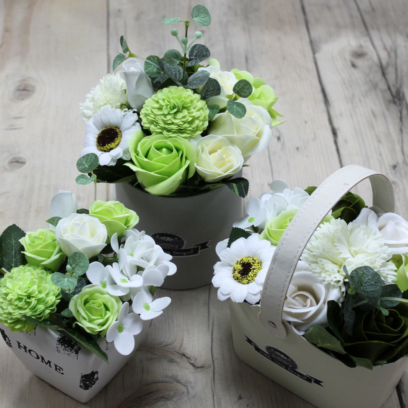 Bouquet Petite Gift Pot - Pastel Greens Soap Bar | Vegan, Handmade in UK product image