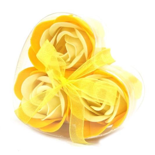 Set of 3 Flower Heart Box - Spring Roses Soap Bar | Vegan, Handmade in UK product image