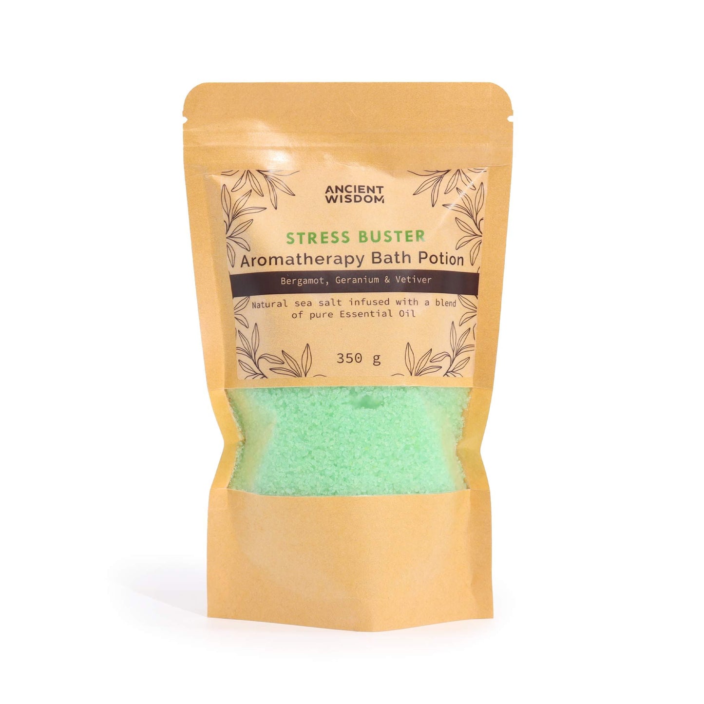 Aromatherapy Bath Potion in Kraft Bag 350g - Stress Buster