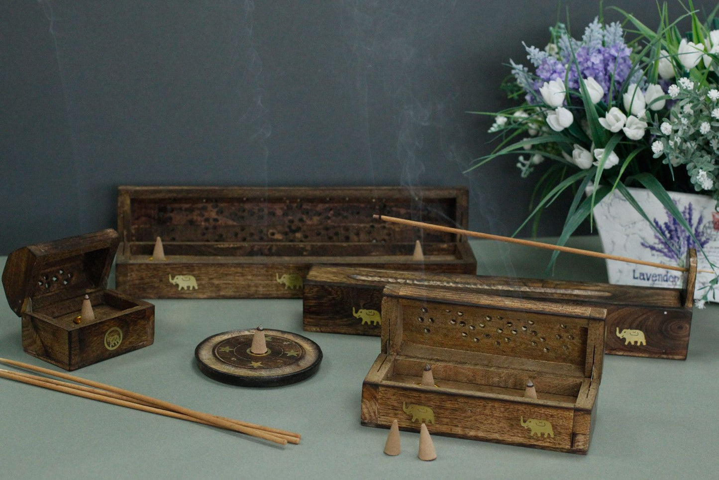 Mango Wood Incense Holder – Box | Mango Wood, Ash Catcher, Heat-Safe