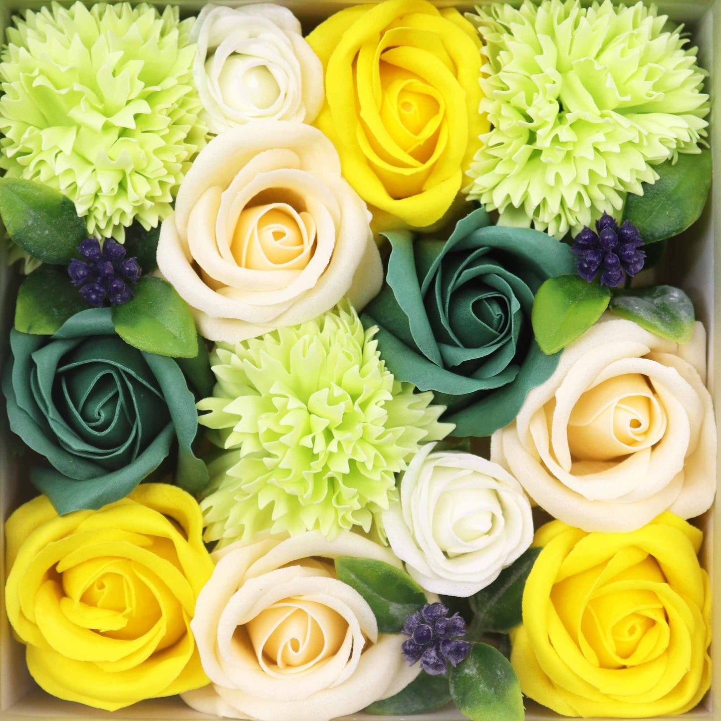 Square Box - Spring Celibrations - Yellow & Greens Soap Bar | Vegan, Handmade in UK product image
