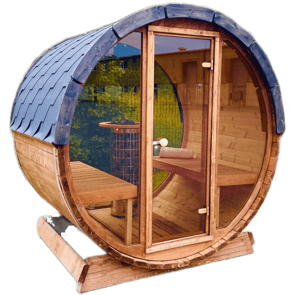 Back Barrel Sauna 210 | 6.6kW Harvia Heater & Katepal Roof