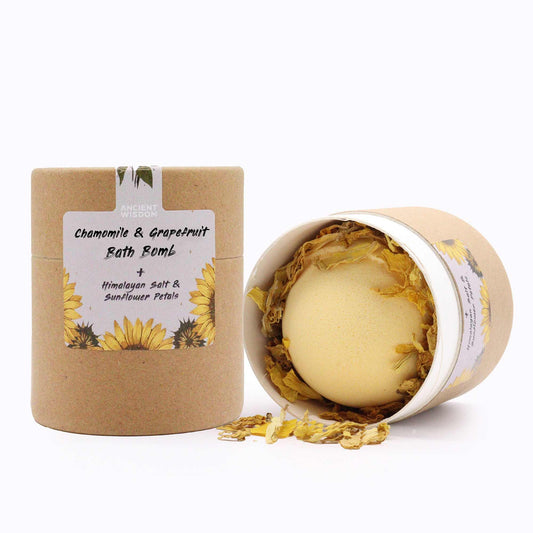 Essential Oil Bath Bomb | Sunflower Serenity dissolving in a warm bath
