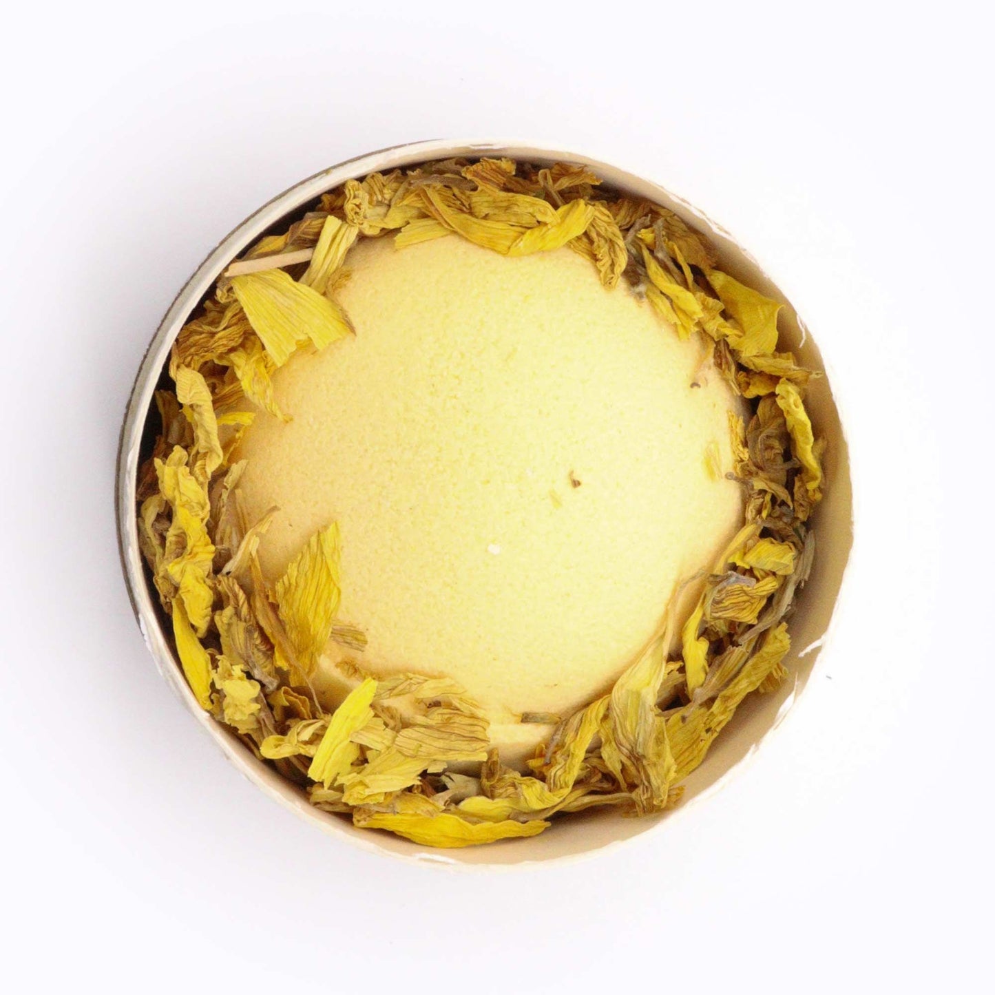 Essential Oil Bath Bomb | Sunflower Serenity dissolving in a warm bath