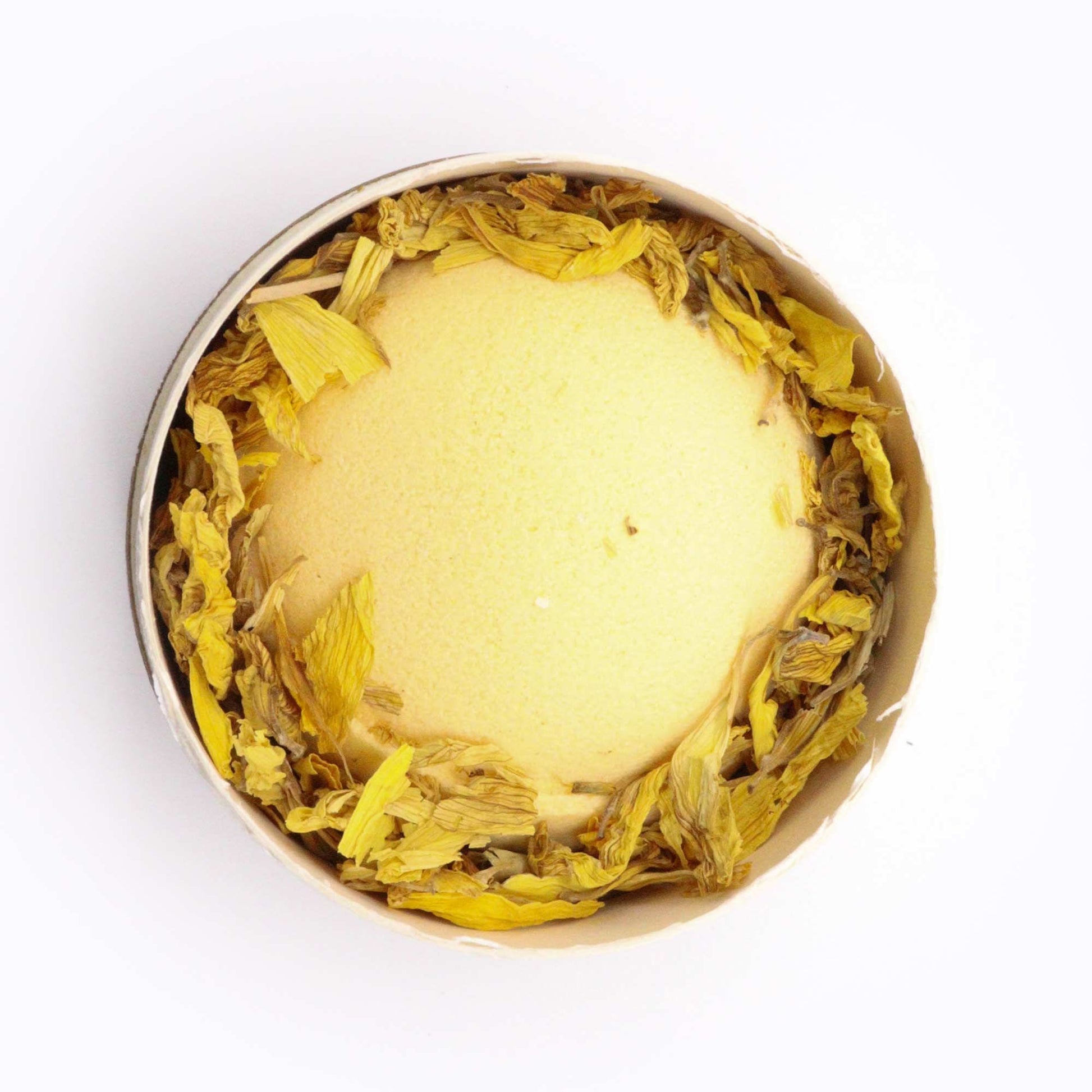 Essential Oil Bath Bomb | Sunflower Serenity dissolving in a warm bath