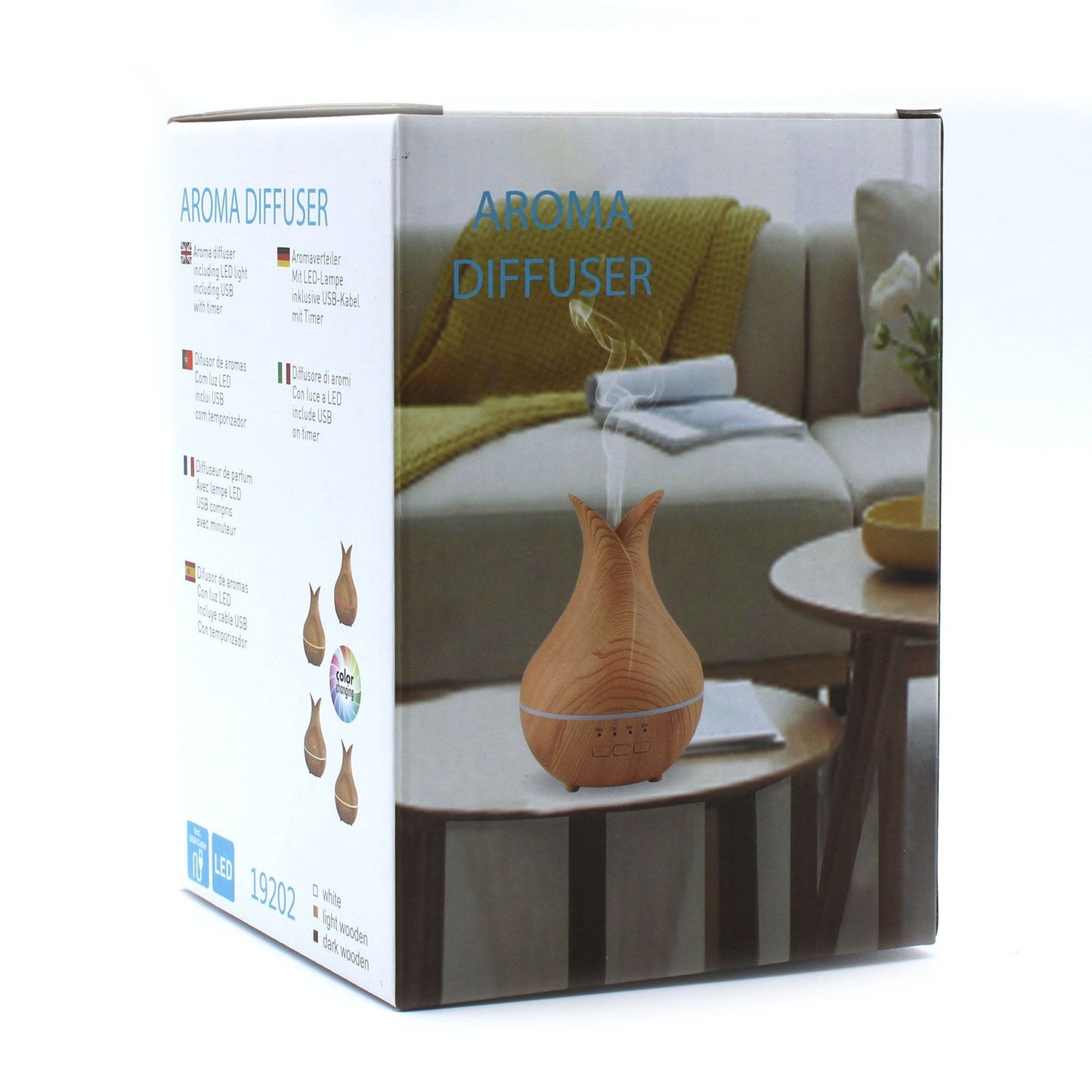 Ultrasonic Aroma Diffuser | Palermo Atomiser - USB - Colour Change - Timer – USB, Colour‑Change Light, Timer