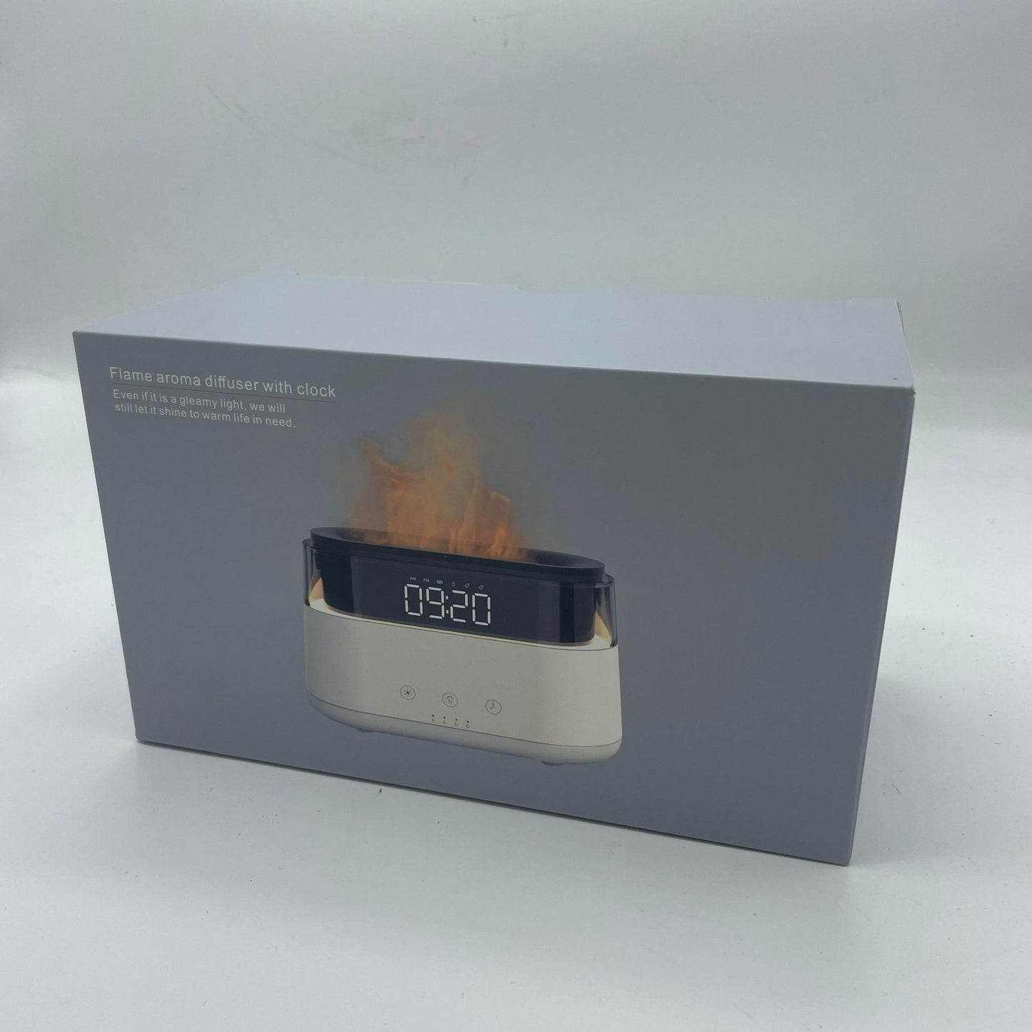 Ultrasonic Aroma Diffuser | Modern Aroma Diffuser - Led Clock - USB-C - Flame Effect – USB‑C, Flame Effect