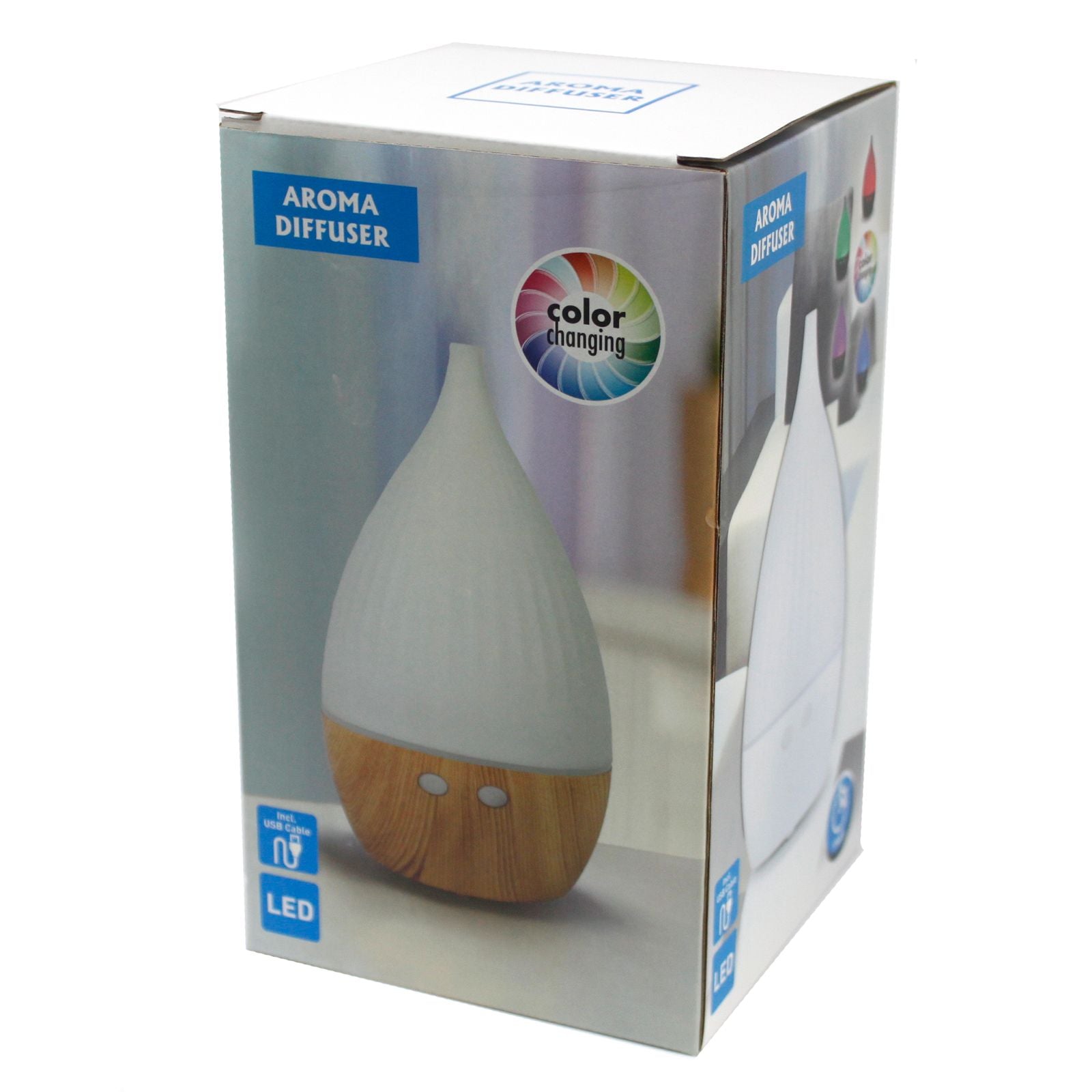 Ultrasonic Aroma Diffuser | Milan Atomiser - USB - Colour Change – USB, Colour‑Change Light on bedside table with essential oils