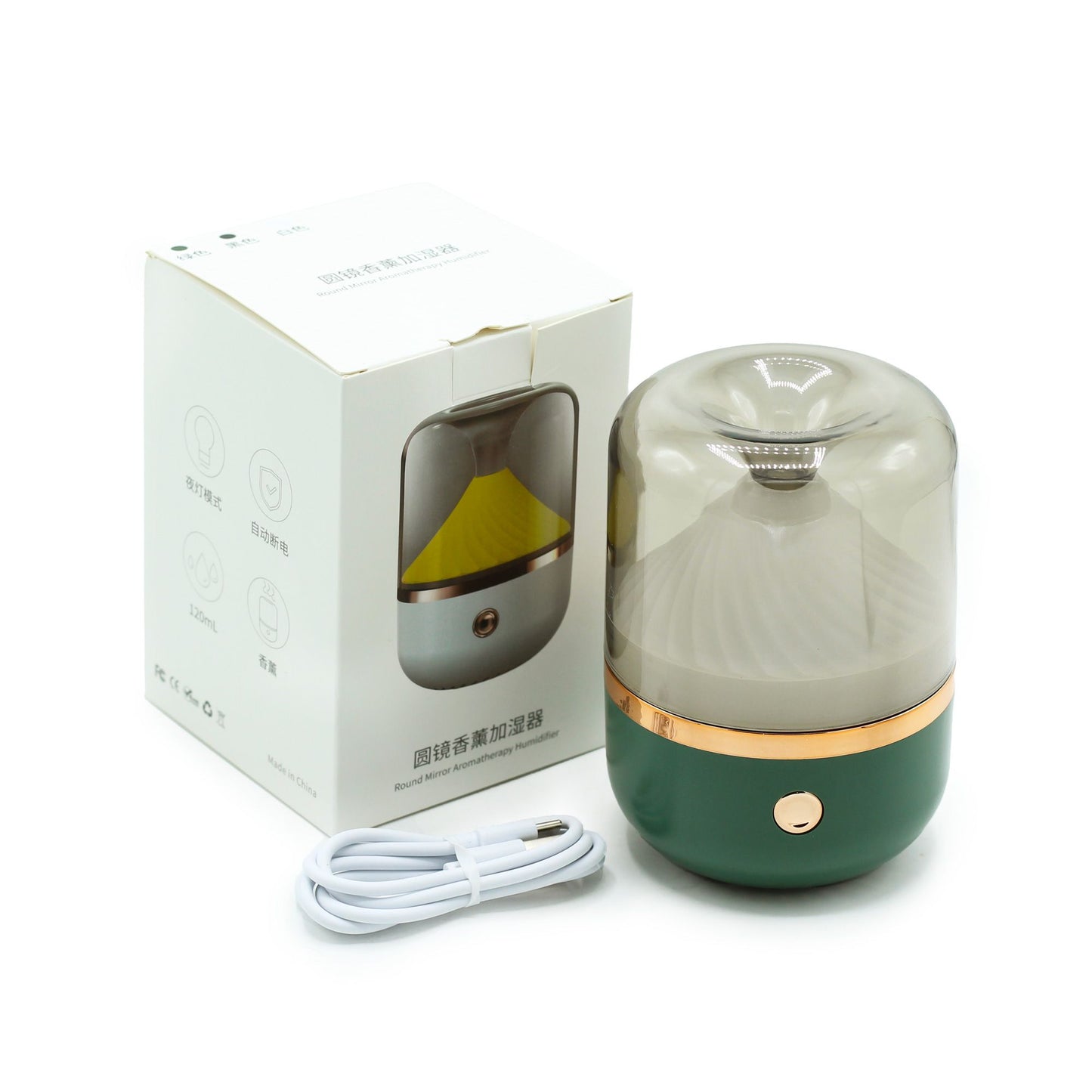 Ultrasonic Aroma Diffuser | Urban Aroma Diffuser Green & Bronze - USB - Colour Change – USB, Colour‑Change Light