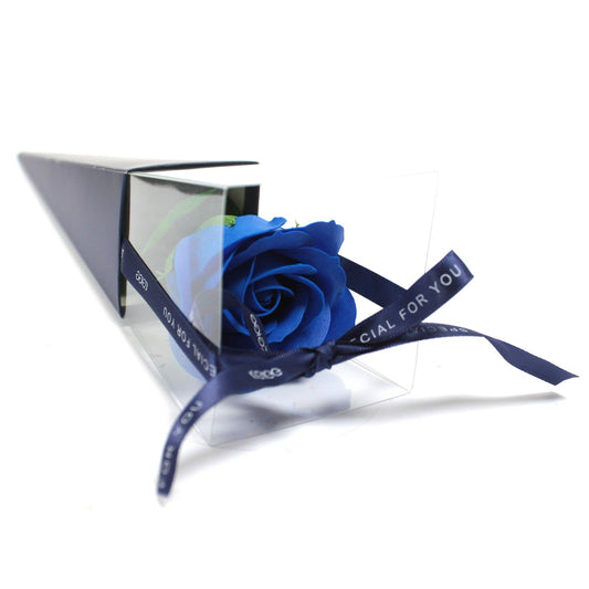 Single Rose - Blue Rose Soap Bar | Vegan, Handmade in UK product image