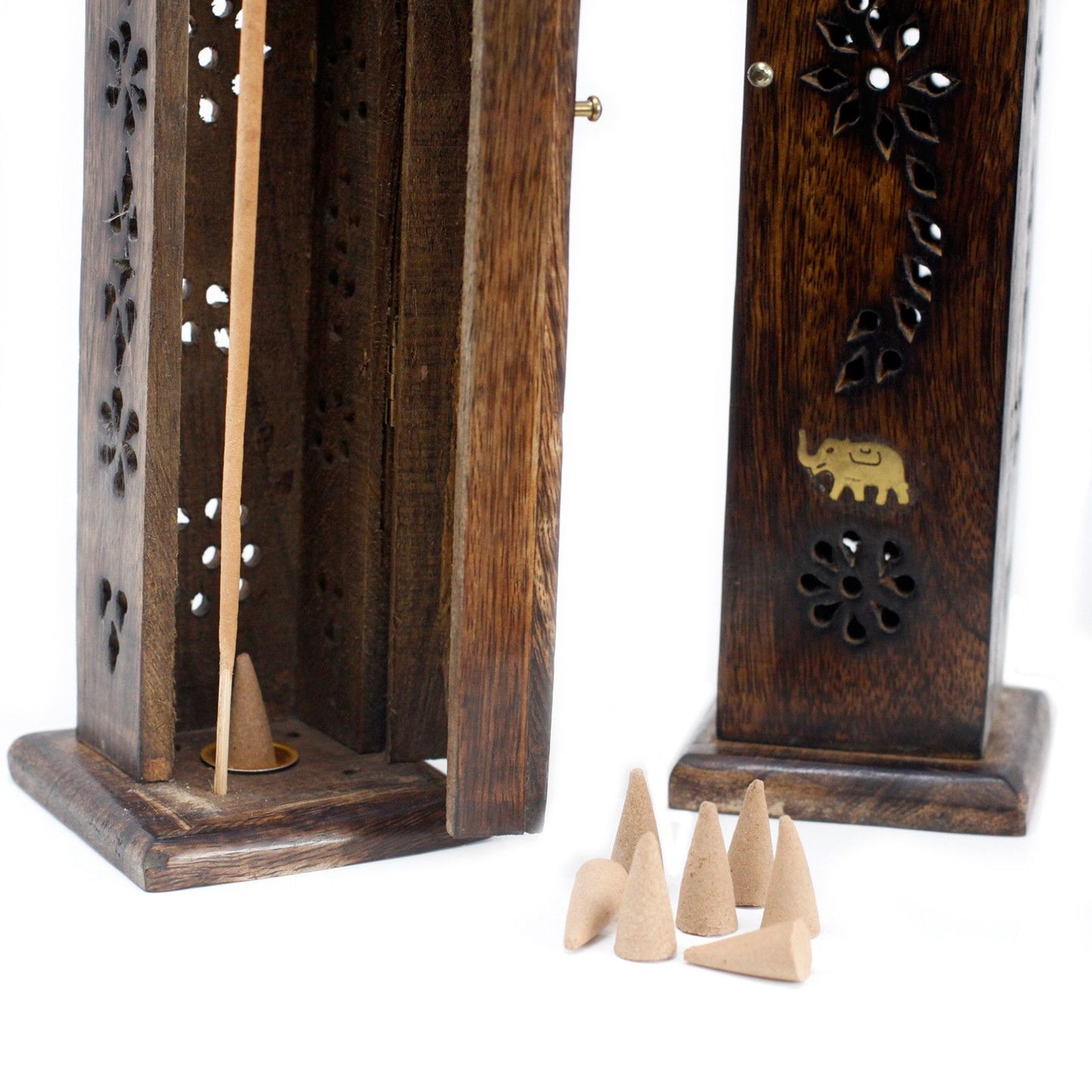 Mango Wood Incense Holder – Tower | Mango Wood, Ash Catcher, Heat-Safe