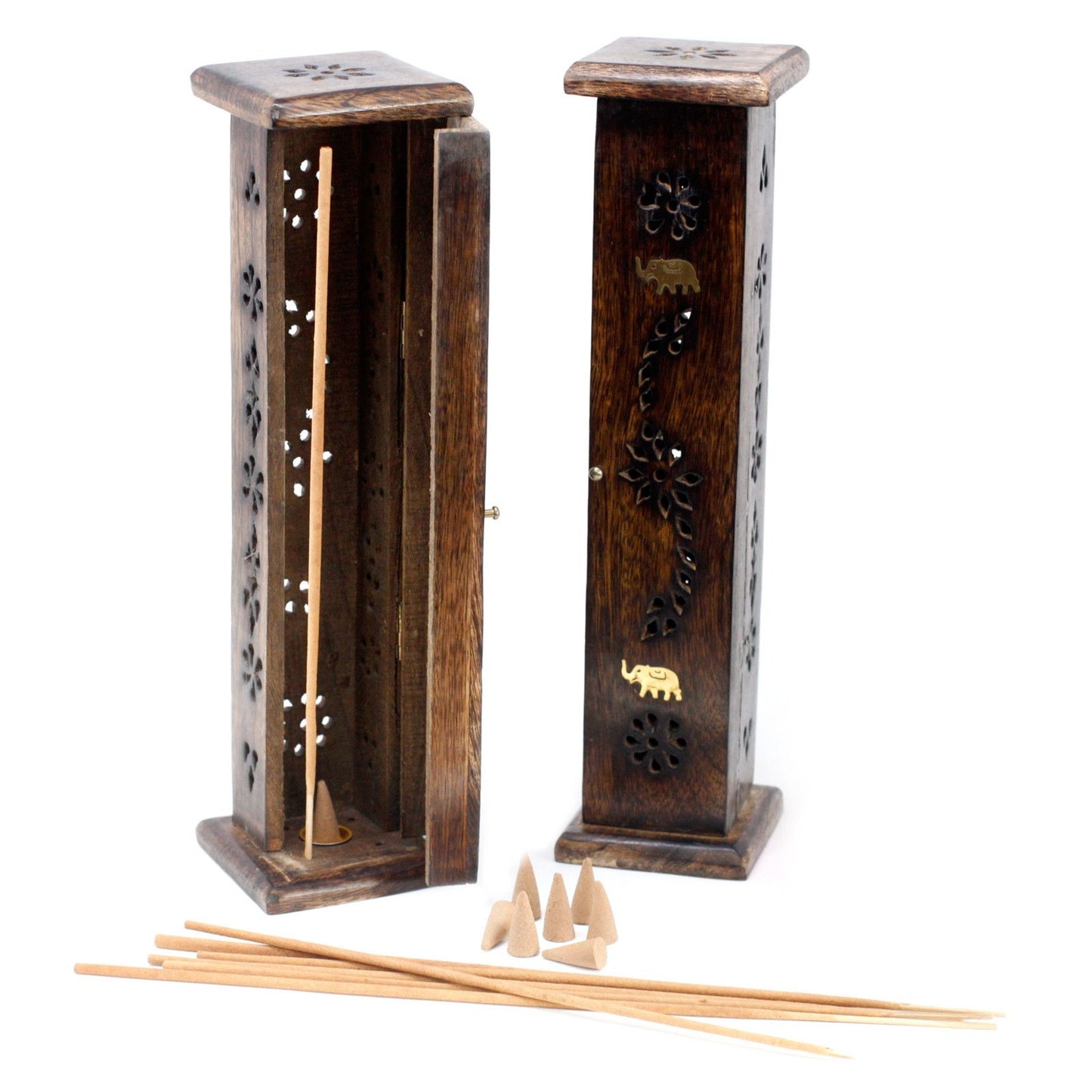 Mango Wood Incense Holder – Tower | Mango Wood, Ash Catcher, Heat-Safe