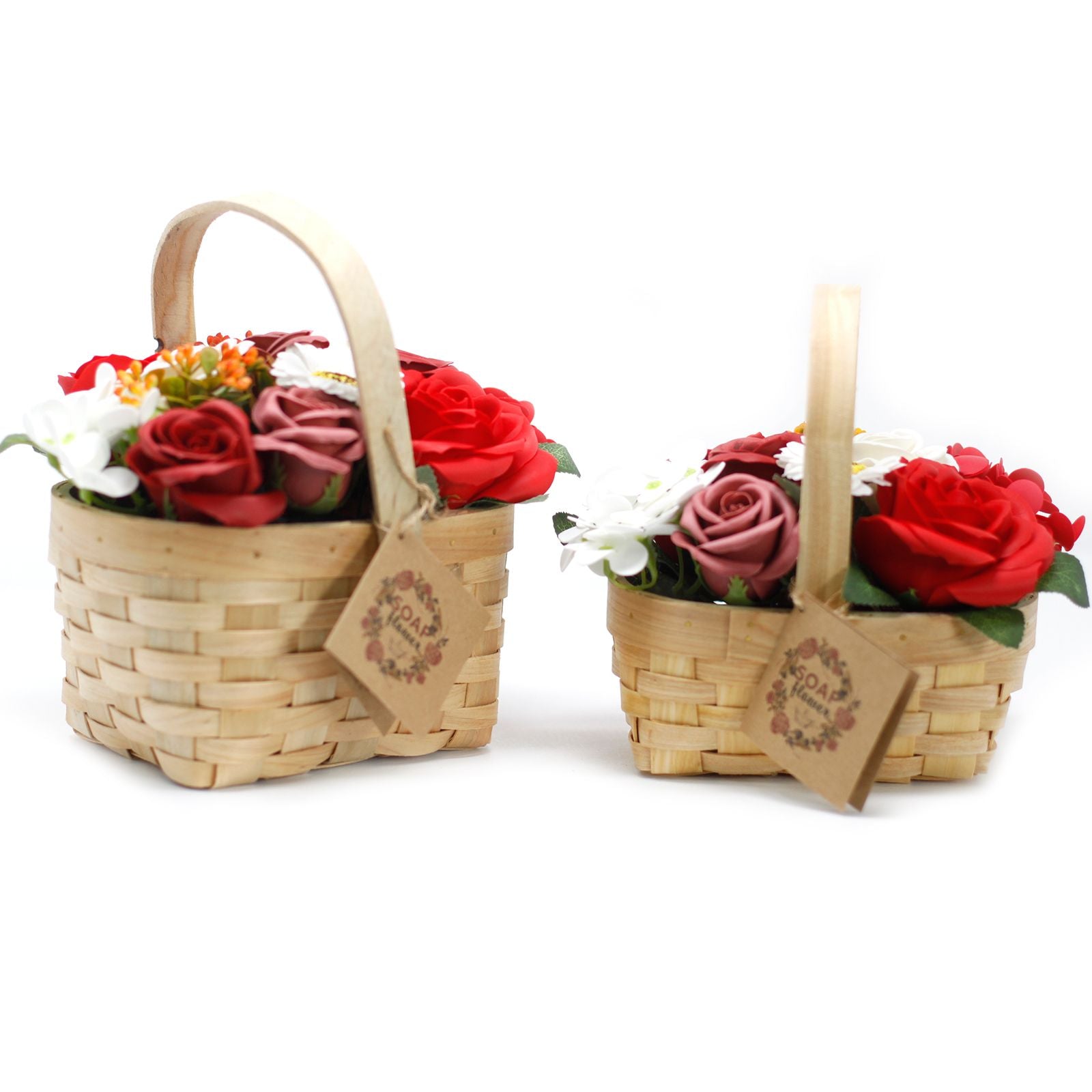 Medium Red Bouquet in Wicker Basket Soap Bar | Vegan, Handmade in UK product image