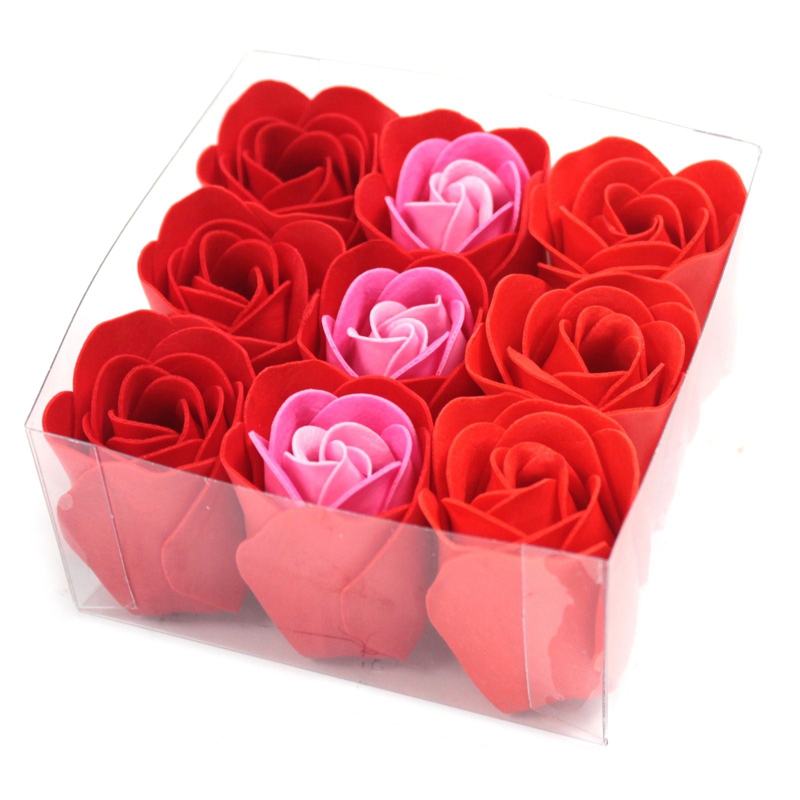 Set of 9 Soap Flowers - Red Roses product image