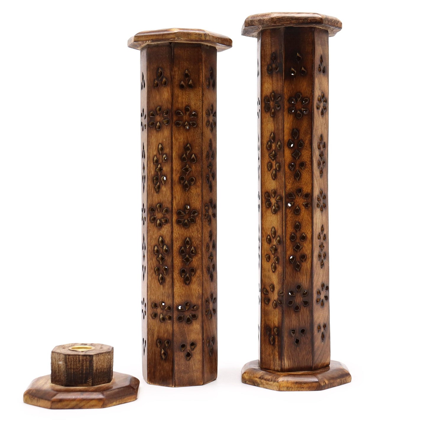 Mango Wood Incense Holder – Tower | Mango Wood, Ash Catcher, Heat-Safe