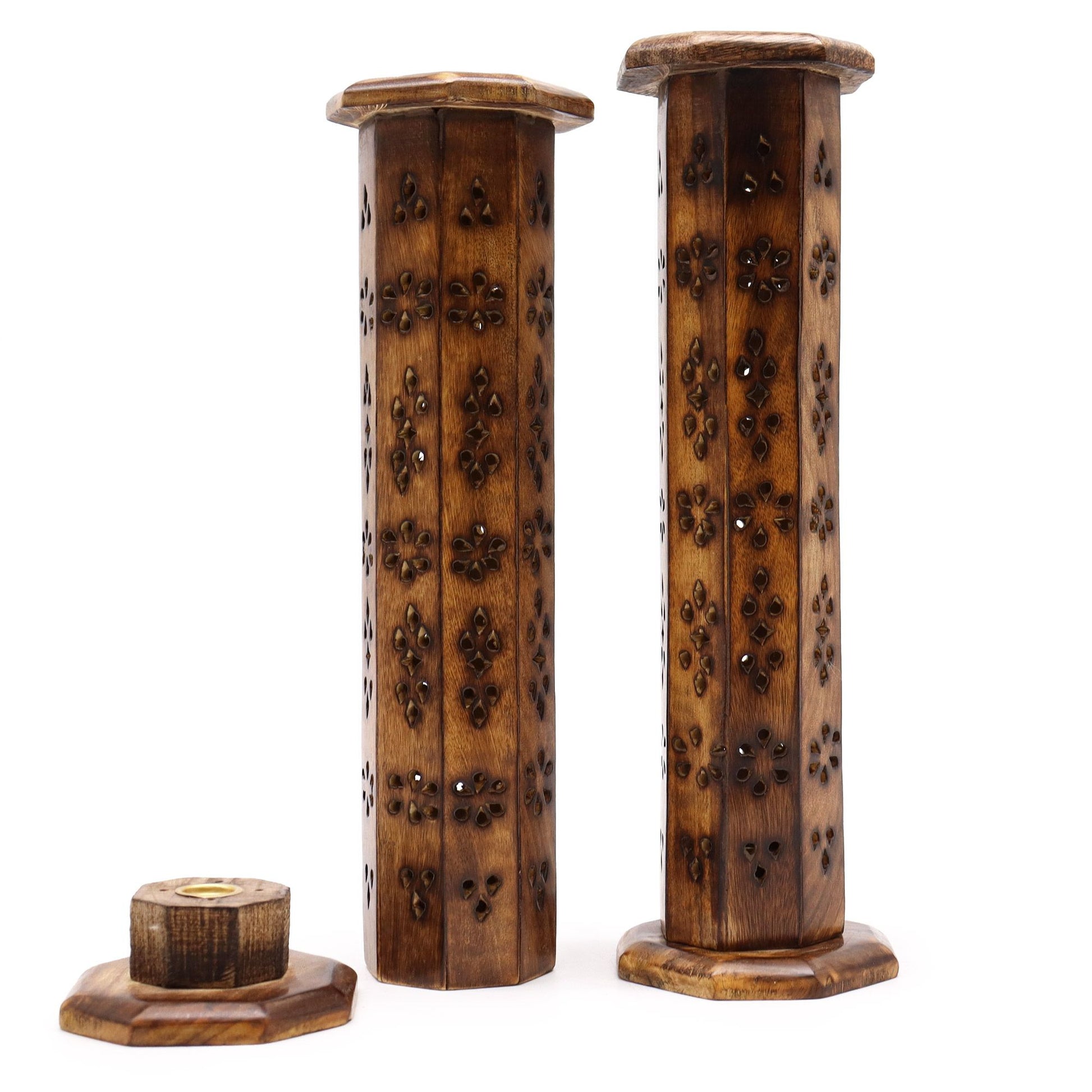 Mango Wood Incense Holder – Tower | Mango Wood, Ash Catcher, Heat-Safe