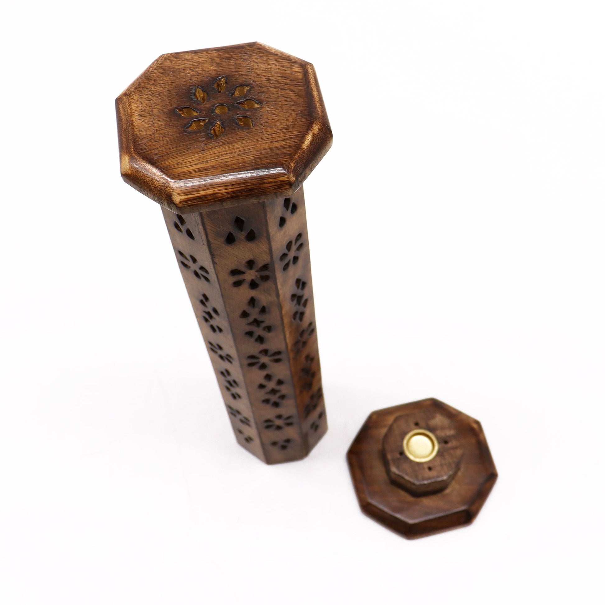 Mango Wood Incense Holder – Tower | Mango Wood, Ash Catcher, Heat-Safe