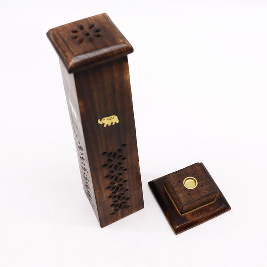 Mango Wood Incense Holder – Tower | Mango Wood, Ash Catcher, Heat-Safe
