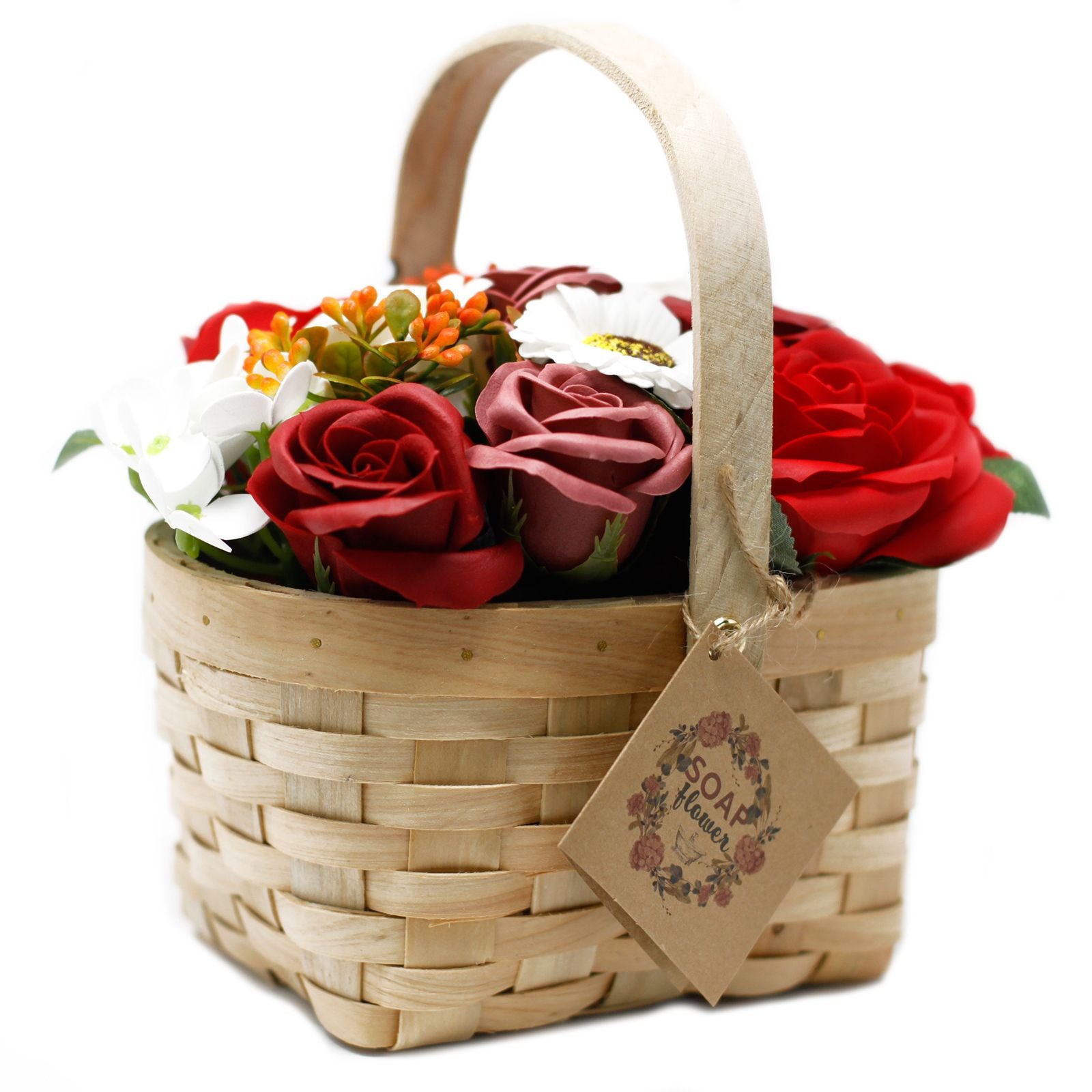 Large Red Bouquet in Wicker Basket Soap Bar | Vegan, Handmade in UK product image