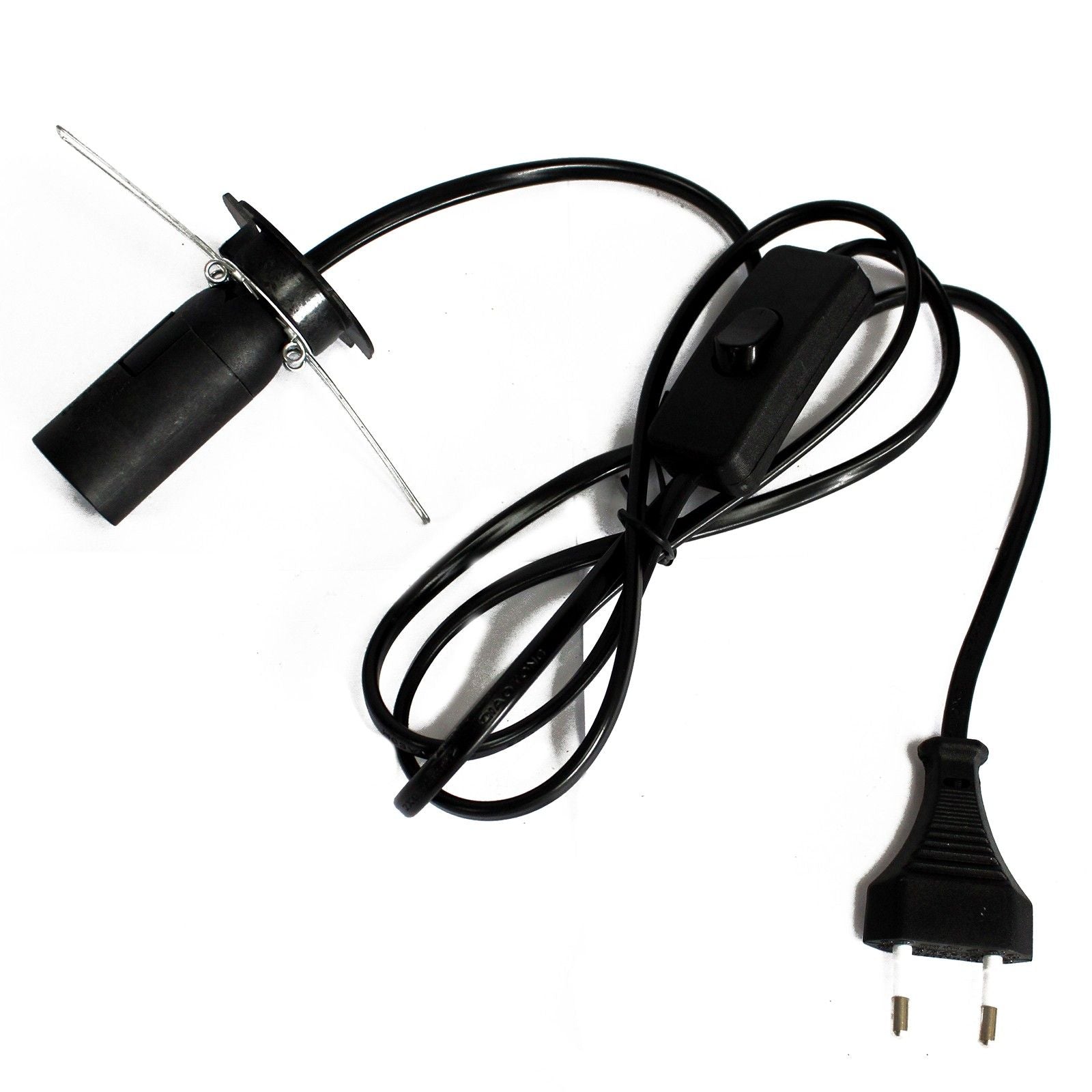 Salt Lamp Fittings - EU glowing amber on bedside table