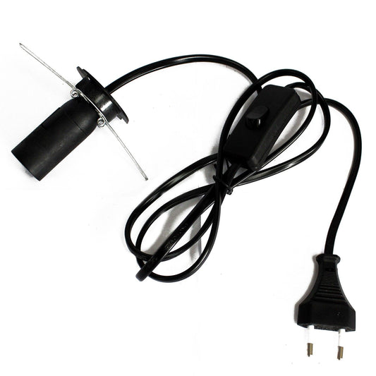 Salt Lamp Fittings - EU glowing amber on bedside table