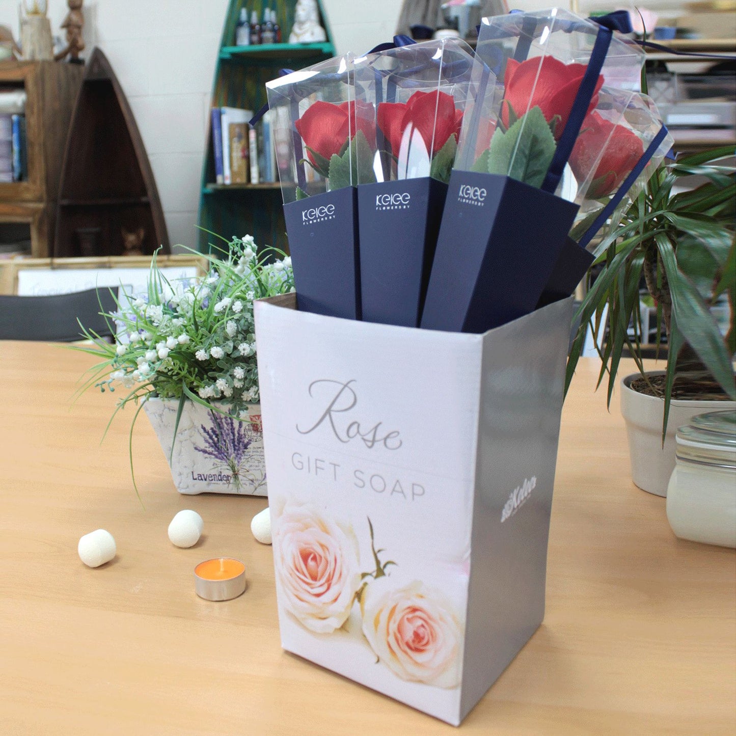 Display Stand for Single Roses Soap Bar | Vegan, Handmade in UK product image