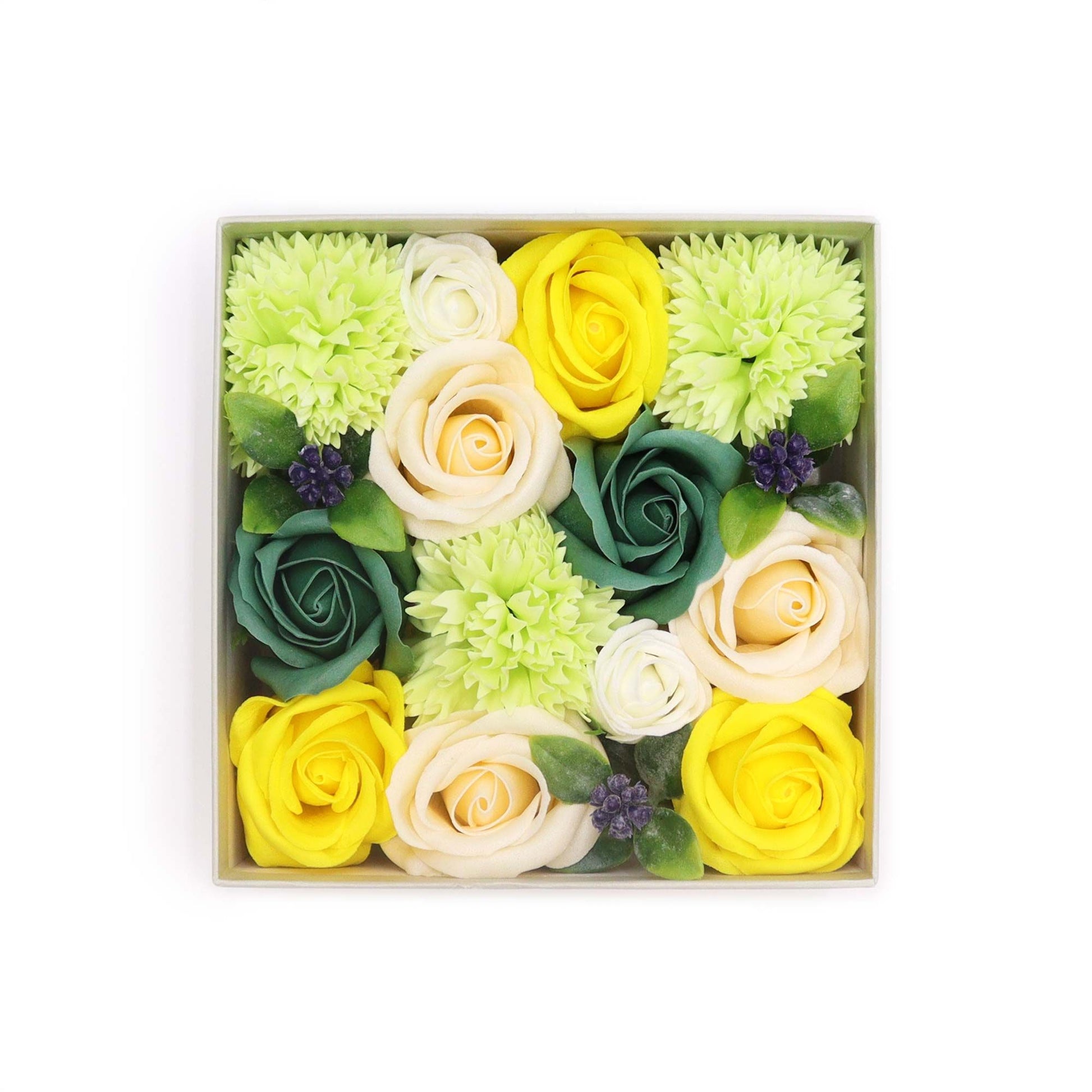 Square Box - Spring Celibrations - Yellow & Greens Soap Bar | Vegan, Handmade in UK product image