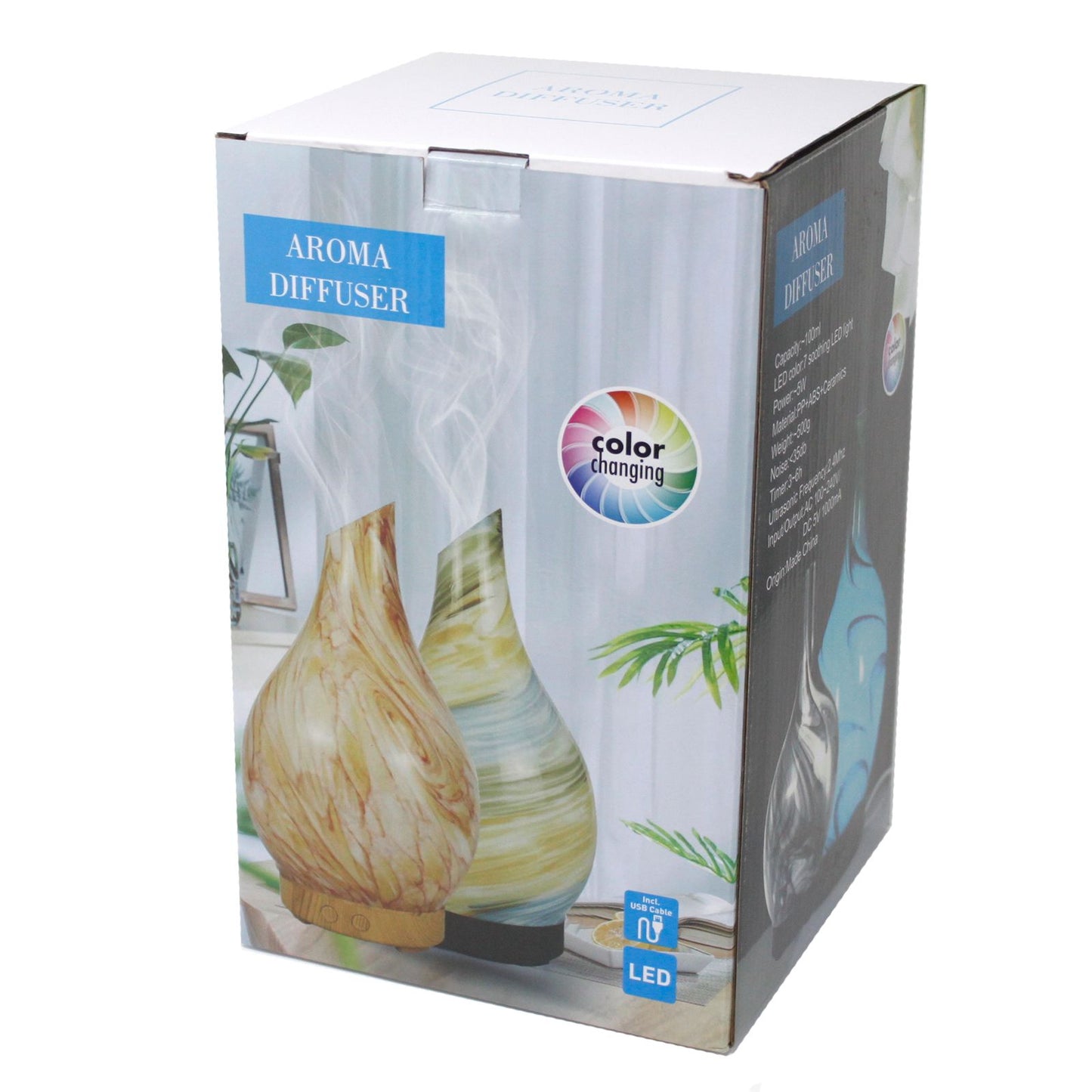 Ultrasonic Aroma Diffuser | Ibiza Atomiser - Infinity Lights - USB - Colour Change – USB, Colour‑Change Light