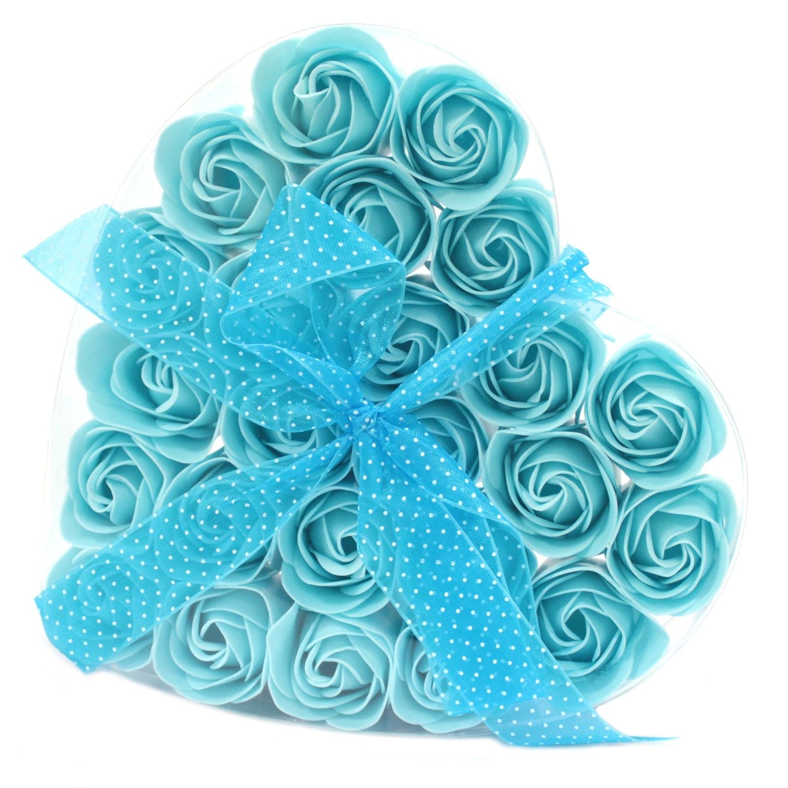 Set of 24 Flower Heart Box - Blue Roses Soap Bar | Vegan, Handmade in UK product image