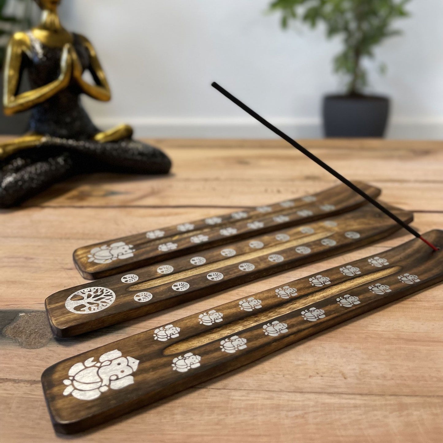 Mango Wood Incense Holder – Ash Catcher | Mango Wood, Ash Catcher, Heat-Safe