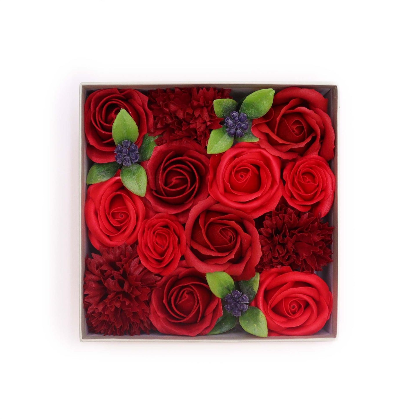 Square Box - Classic Red Roses Soap Bar | Vegan, Handmade in UK product image