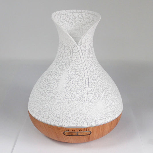 Ultrasonic Aroma Diffuser | Palma Atomiser - Shell Effect - USB - Colour Change - Timer – USB, Colour‑Change Light, Timer on bedside table with essential oils