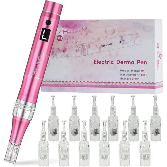 Dermapen TBPHP M1 Electric Wireless Beauty Pen (12 Cartridges) Pink - Glam Global UKDermapen