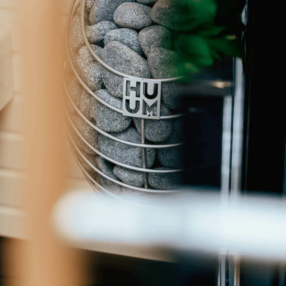 HUUM DROP electric sauna heater, lifestyle sauna room.