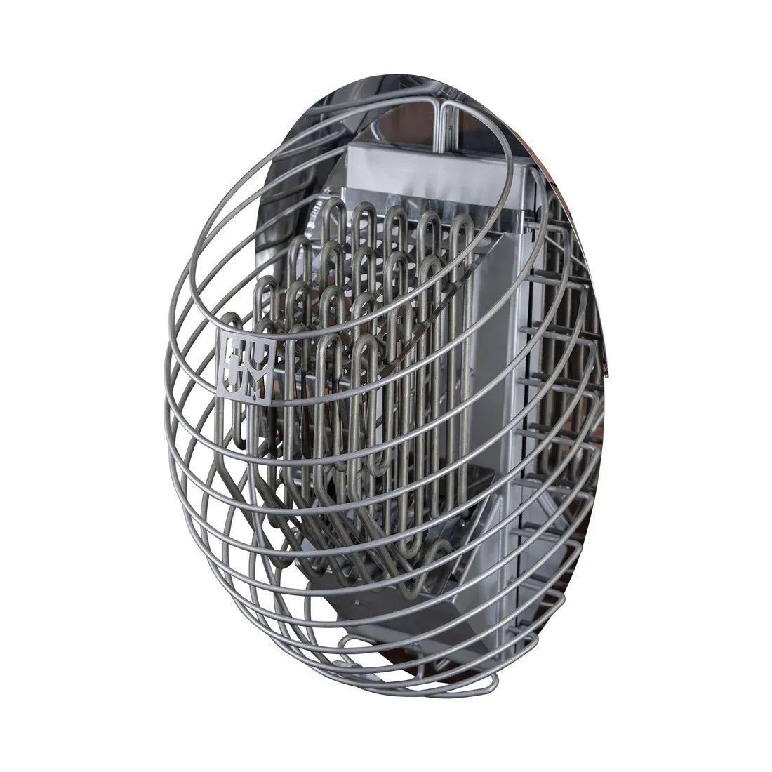 HUUM DROP electric sauna heater, stone column detail.