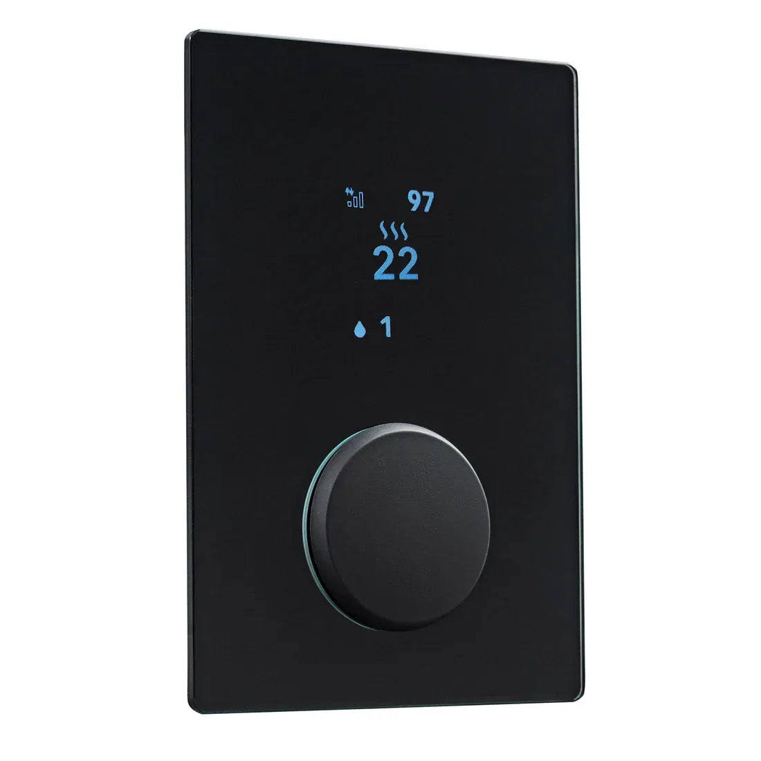 HUUM UKU Wi‑Fi sauna control unit (glass black), app control screenshot.