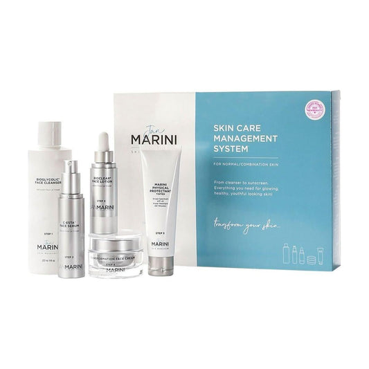 Jan Marini Skin Care Management System for Normal/Combination Skin with Marini Physical Protectant SPF 45 | Award-Winning 5-Step Regimen